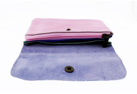 Porte-monnaie Laine Bouillie Rose Fleurs - 15x15cm Environ - Neuf Sans étiquettes - Très Joli